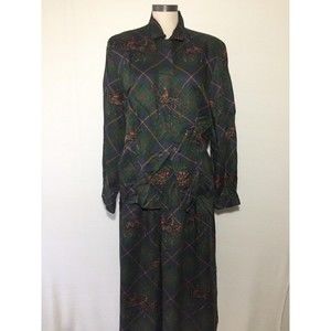 Vintage Charter Club by Jane Justin 2-Piece Outfit Blouse/Skirt Size 14